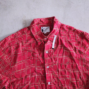GOOUCH  Deadstock rayon ss shirts グーチ デッドストック レーヨン　半袖　柄シャツ　赤