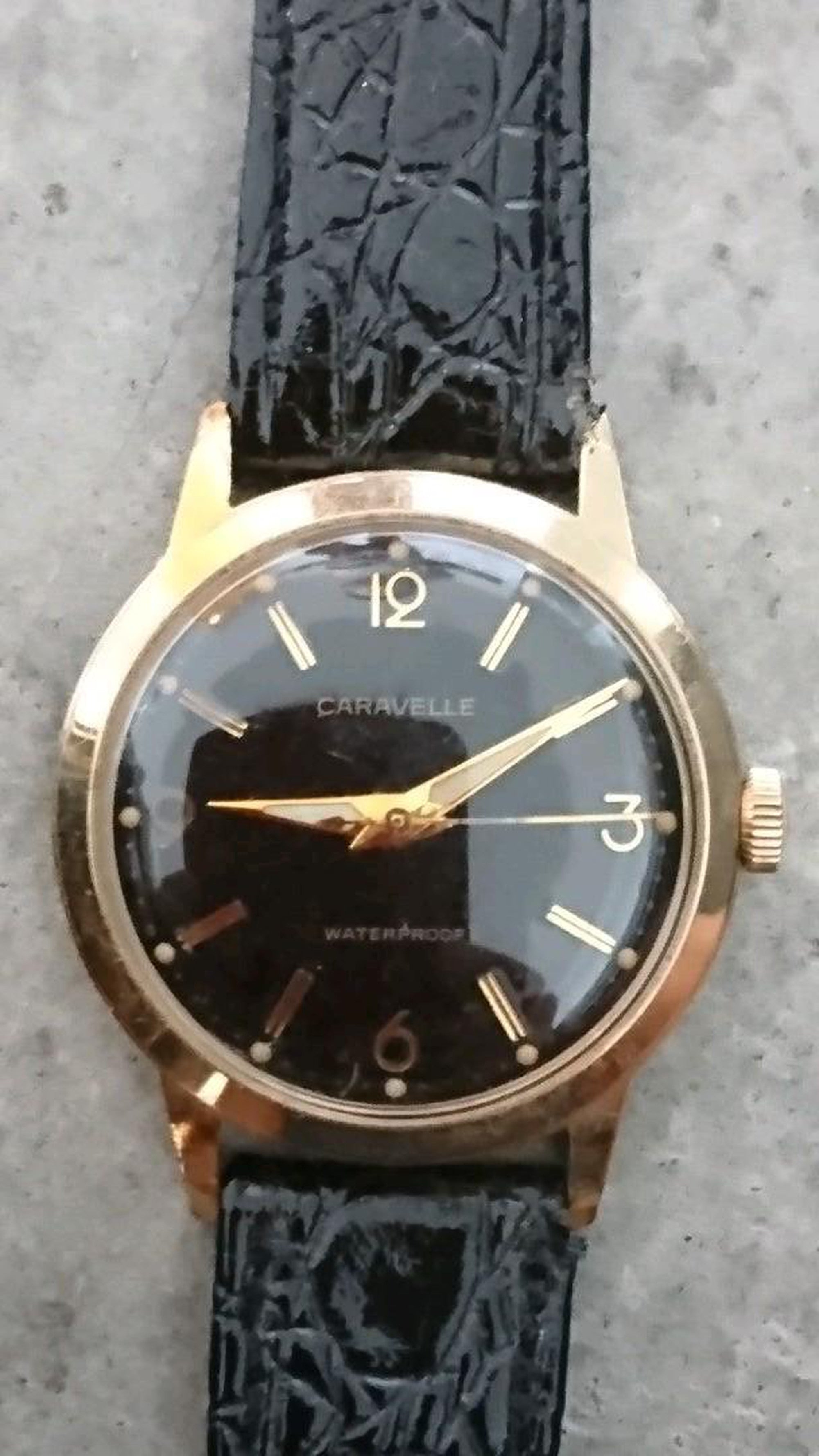 Caravell  by bulova Antique Watch Black Face　ブローバ　アンティーク　ウォッチ